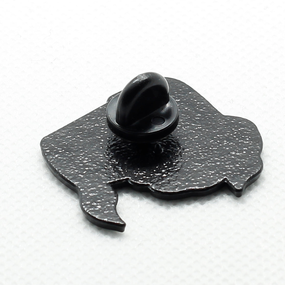 ﻿Back of badge showing butterfly clasp