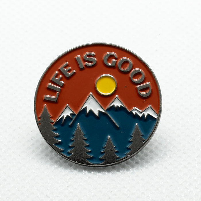 mountainous scene with the words life is good