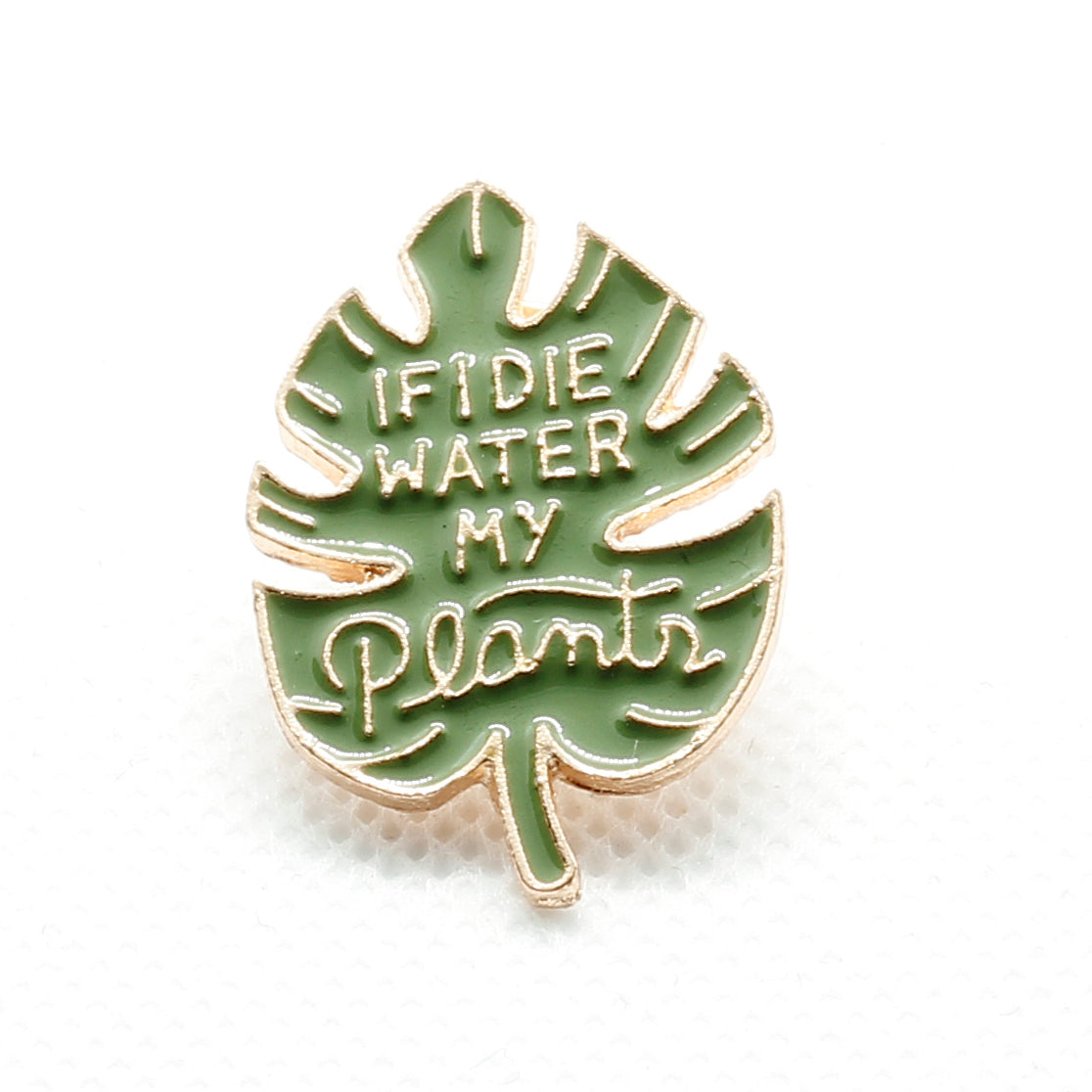 Monstera leaf with words badge